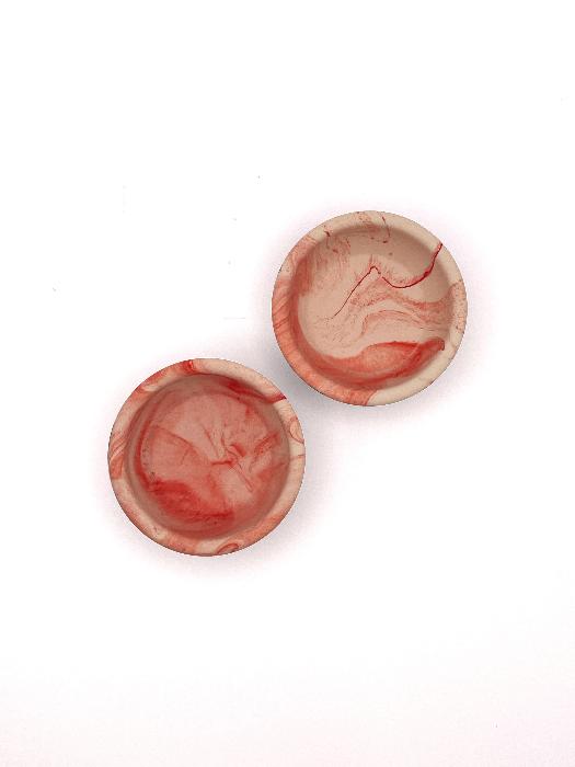 White & Red Swirl Tea Light Candle Holders