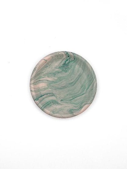 White & Green Swirl Tray