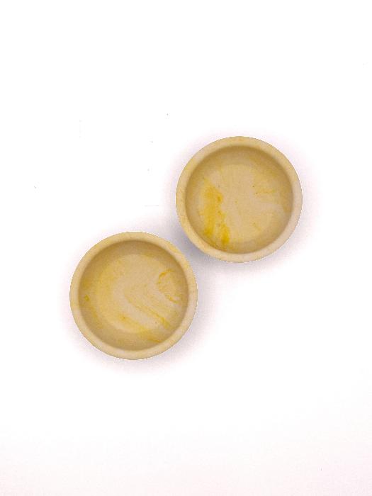 White & Yellow Swirl Tea Light Candle Holders