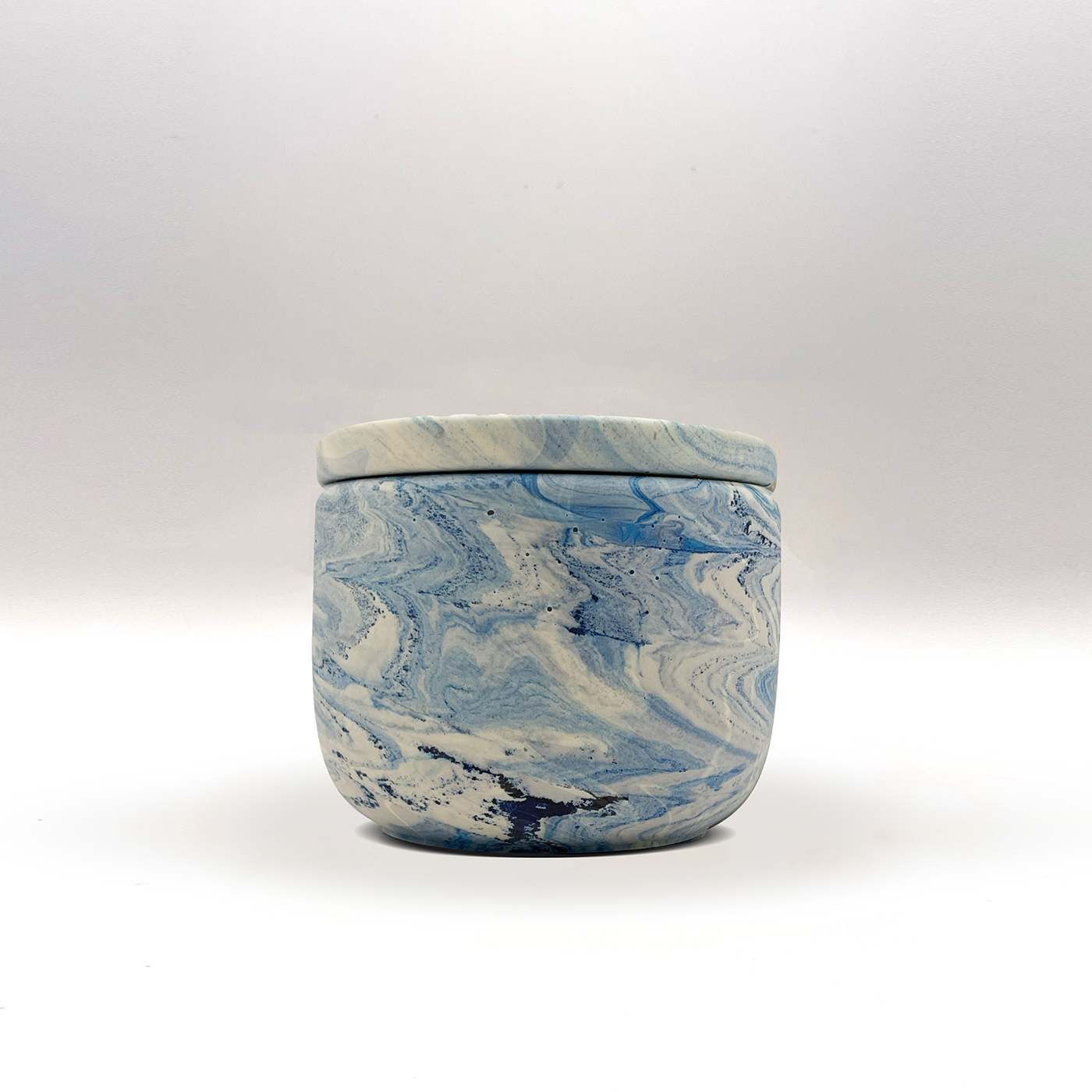 White & Blue Swirl Jar